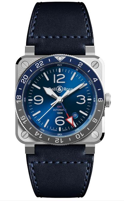 Bell & Ross BR 03-93 GMT Blue BR0393-BLU-ST/SCA Replica Watch